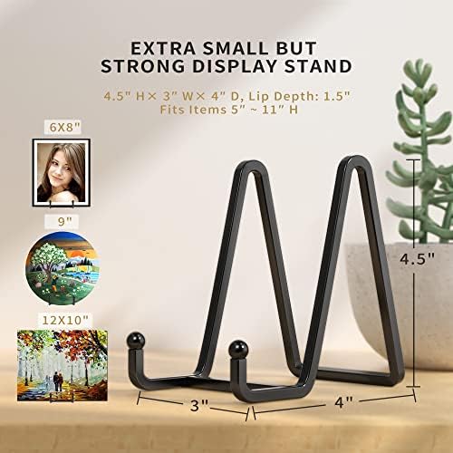Plate Stands for Display - 4.5 Inch Metal Square Wire Plate Holder Display Stand + Picture Frame Stand Holder, alternate view