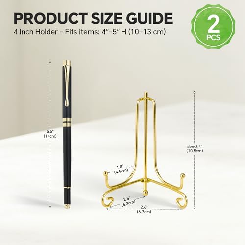 Plate Stands for Display, 4 Inch Decorative Plate Holder, Metal Picture Stand for Table, Small Easels for, alternate view 2