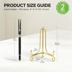 Plate Stands for Display, 4 Inch Decorative Plate Holder, Metal Picture Stand for Table, Small Easels for, alternate view 2