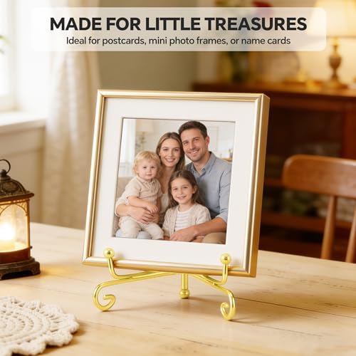 Plate Stands for Display, 4 Inch Decorative Plate Holder, Metal Picture Stand for Table, Small Easels for, alternate view 3
