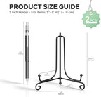 Plate Stands for Display, 5 Inch Black Iron Easel Plate Display Photo Holder Stand, Displays Picture Frames, alternate view 3