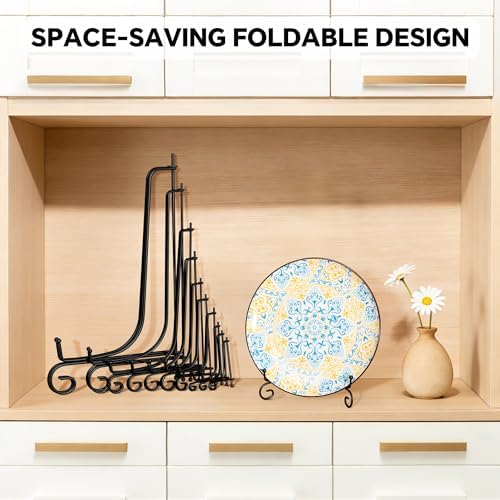 Plate Stands for Display, 5 Inch Black Iron Easel Plate Display Photo Holder Stand, Displays Picture Frames, alternate view 6