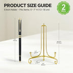 Plate Stands for Display, 5 Inch Decorative Plate Holder, Metal Picture Stand for Table, Small Easels for, alternate view 2