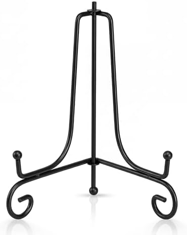 Plate Stands for Display, 6 Inch Black Iron Easel Plate Display Photo Holder Stand, Displays Picture Frames