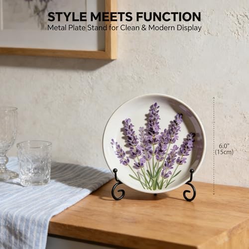 Plate Stands for Display, 6 Inch Black Iron Easel Plate Display Photo Holder Stand, Displays Picture Frames, alternate view 4