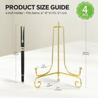 Plate Stands for Display, 6 Inch Decorative Plate Holder, Metal Picture Stand for Table, Small Easels for, alternate view 2