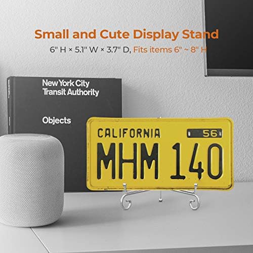 Plate Stands for Display - 6 Inch Holder + Metal Easel Stand for Picture Frame, Decorative Plates, Photo, Book, alternate