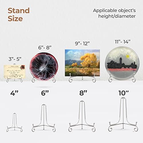 Plate Stands for Display - 6 Inch Holder + Metal Easel Stand for Picture Frame, Decorative Plates, Photo, Book, alternate