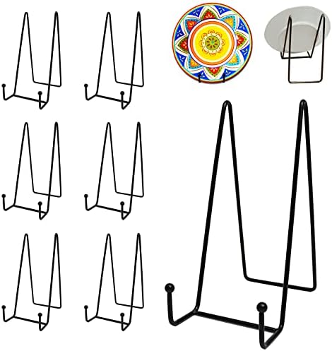 Plate Stands for Display, 8 Inch, Black, 7 Pack in Black