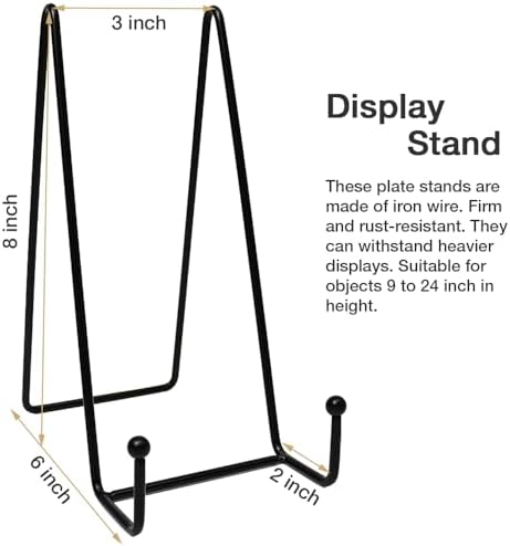 Plate Stands for Display, 8 Inch, Black, 7 Pack in Black, alternate view 3