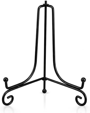 Plate Stands for Display, 8 Inch Black Iron Easel Plate Display Photo Holder Stand, Displays Picture Frames