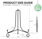 Plate Stands for Display, 8 Inch Black Iron Easel Plate Display Photo Holder Stand, Displays Picture Frames, alternate view 2