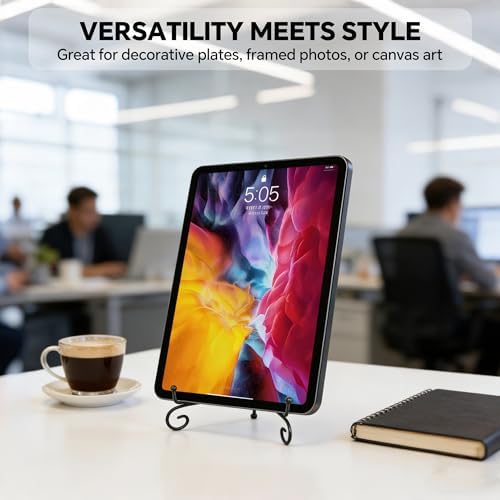 Plate Stands for Display, 8 Inch Black Iron Easel Plate Display Photo Holder Stand, Displays Picture Frames, alternate view 3