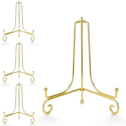 Plate Stands for Display, 8 Inch Decorative Plate Holder, Metal Picture Stand for Table, Small Easels for