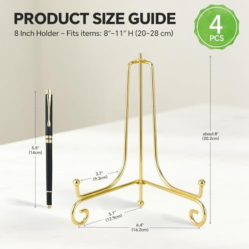 Plate Stands for Display, 8 Inch Decorative Plate Holder, Metal Picture Stand for Table, Small Easels for, alternate view 2