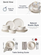 Plates and Bowls Sets for 4, 12 Piece Ceramic Dinnerware Sets for Kitchen, Reactive Glaze Dishes Set, Oven &, alternate view