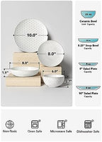 Plates and Bowls Sets for 4, 16 Piece Ceramic Dinnerware Sets with Pasta Bowls, Stoneware Kitchen Dishes Set, alternate view
