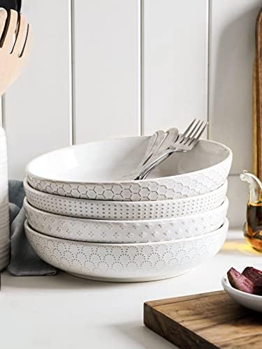 Plates and Bowls Sets for 4, 16 Piece Ceramic Dinnerware Sets with Pasta Bowls, Stoneware Kitchen Dishes Set, alternate view