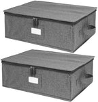 Platter Storage 2 Pack, China Storage Containers Hard Shell 17" x 13" x 6" in Grey