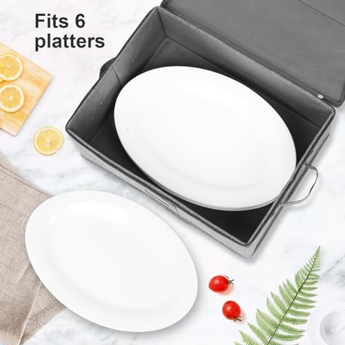 Platter Storage 2 Pack, China Storage Containers Hard Shell 17" x 13" x 6" in Grey, alternate view 2