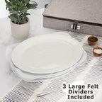 Platter Storage Case - Hard Shell and Stackable with Padded Interior - Fits 4 Serving Platters - 3 Large Felt, alternate view