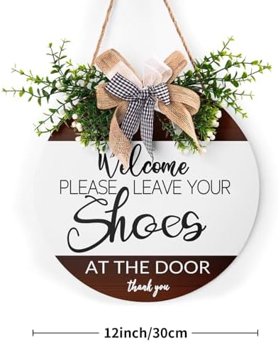 Please Remove Your Shoes Sign for Front Door Please Take Off Your Shoes Sign 12x12 Inch Door Sign Shoes Off Sign, alternate