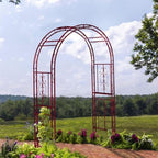 Plow & Hearth Arch Metal Outdoor Garden Arbor, 84 inches Tall, Iron Trellis Lattice for Climbing Plants, Wedding, alternate