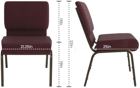 Plum 21" W Stacking Church Chair, 4-Pack, alternate view 2