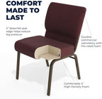 Plum 21" W Stacking Church Chair, 4-Pack, alternate view 4