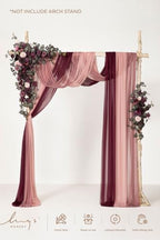 Plum Wedding Arch Flowers with Drapes, Plus in Prpl-deep Plum, alternate view 6