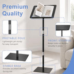 Podium Stand, Lecterns & Podiums, Acrylic Podium, Portable Podium Stand, Adjustable Angles with Metal Base, alternate view 4
