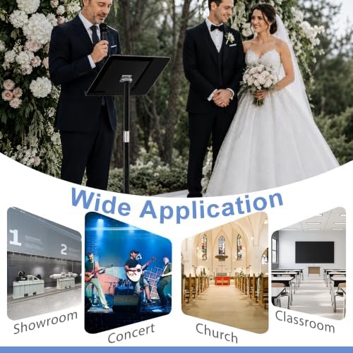 Podium Stand, Lecterns & Podiums, Acrylic Podium, Portable Podium Stand, Adjustable Angles with Metal Base, alternate view 7