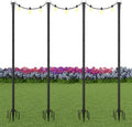 Poles for Outdoor String Lights, Metal Light Poles for Outside(4 Pack)