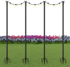 Poles for Outdoor String Lights, Metal Light Poles for Outside(4 Pack)