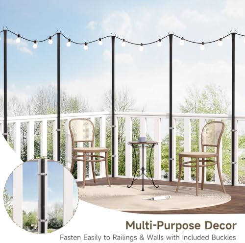Poles for Outdoor String Lights, Metal Light Poles for Outside(4 Pack), alternate view 3