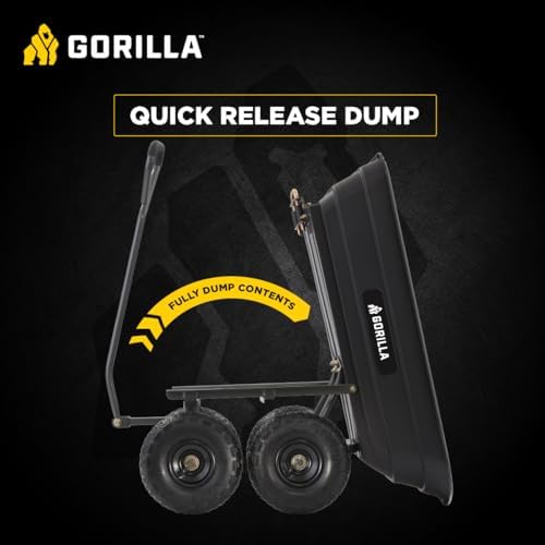 Poly Dump Cart, 600 lb. Capacity, 4 Cu ft, Quick Release Dump, alternate view 3
