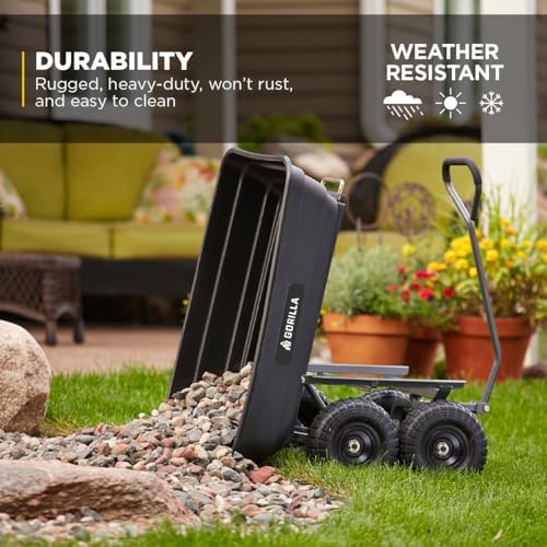 Poly Dump Cart, 600 lb. Capacity, 4 Cu ft, Quick Release Dump, alternate view 5