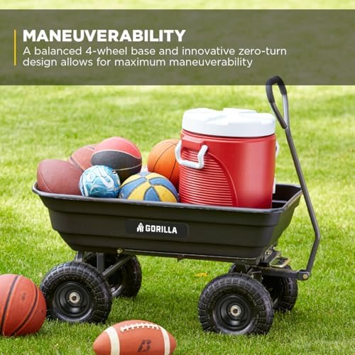 Poly Dump Cart, 600 lb. Capacity, 4 Cu ft, Quick Release Dump, alternate view 6