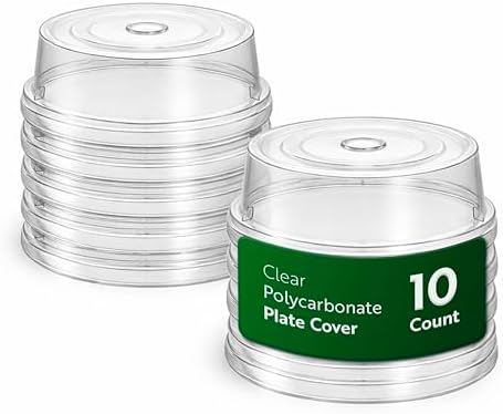 Polycarbonate Plate Cover - 10 Count 8.46 x 8.46 x 2.75 Inches - Heat-Retentive Round Meal Service Cover