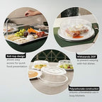 Polycarbonate Plate Cover - 10 Count 8.46 x 8.46 x 2.75 Inches - Heat-Retentive Round Meal Service Cover, alternate view 3