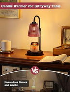 Pomegranate Red Candle Warmer Lamp with Timer, Dimmable Candle Warmer for Home Decor, Height Adjustable Candle, alternate