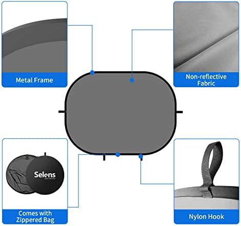 Pop Up Backdrop Collapsible Background 2-in-1 Backdrop, Blue Grey, alternate view 4