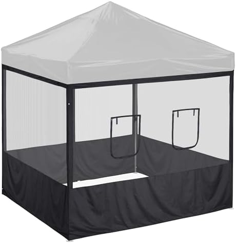Pop Up Canopy Half Mesh Sidewall with Window 10x10Ft for Food Booth in 10x10Ft