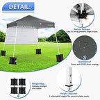 Pop Up Canopy Tent Beach Canopy with One Sidewall, 7.2x7.2ft Base/6x6ft Top Portable Backpack, Oversize, alternate view 4