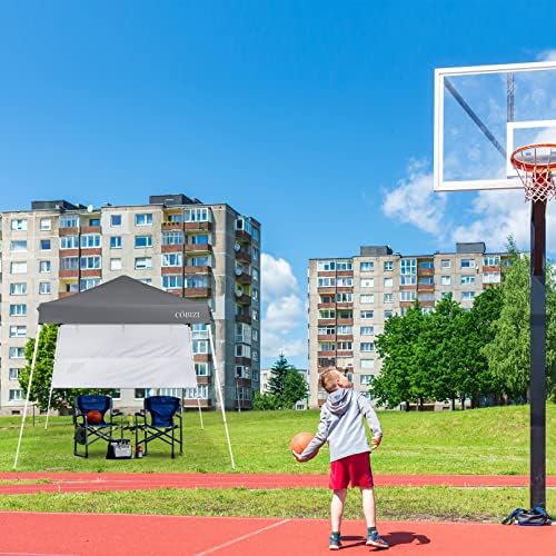 Pop Up Canopy Tent Beach Canopy with One Sidewall, 7.2x7.2ft Base/6x6ft Top Portable Backpack, Oversize, alternate view 6