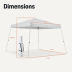 Pop Up Canopy Tent, Quick Assembly, Adjustable Height, UV Protection, 10ft x 10ft, White in White, alternate view 2