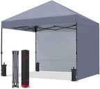 Pop Up Canopy Tent with 2 Sidewalls, 10x10, Grey in Grey