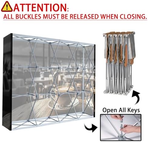 Pop Up Display Tension Fabric Banner with Collapsible Aluminum Frame (7.5×7.5 FT, Pop-Up Display (Only Banner)), alternate