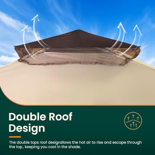 Pop Up Gazebo 11'x11' with Double Ventilated Roof, alternate view 6
