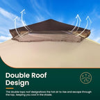 Pop Up Gazebo 11'x11' with Double Ventilated Roof, alternate view 6